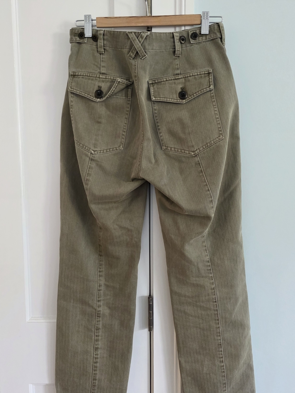 ALEX MILL Neil Pant In Herringbone, Vintage Olive, Size 0 - Picture 2 of 12